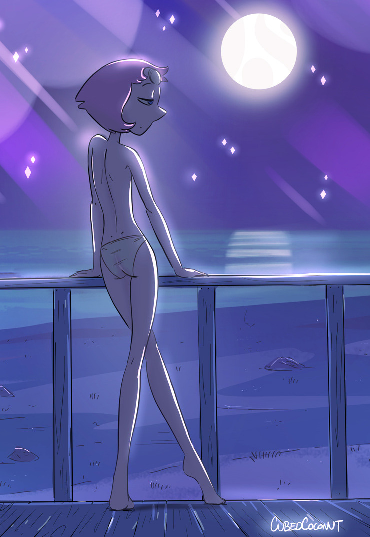cubedcoconut, female, long legs, night, no bra, panties, pearl (steven universe), skinny, small ass, steven universe