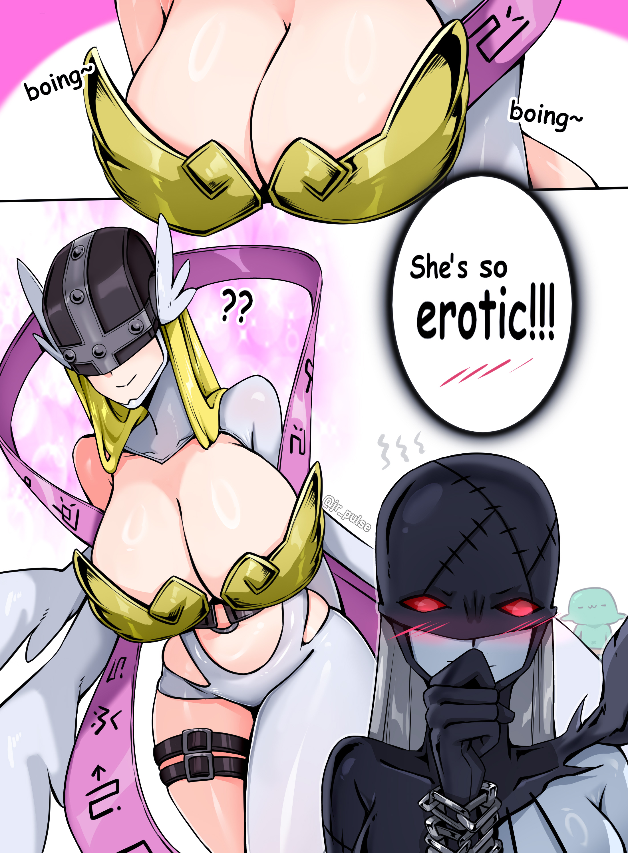 2026, angel, angel wings, angewomon, big breasts, cleavage, digimon, female, female only, huge breasts, jrpuls3, ladydevimon, tagme, yuri