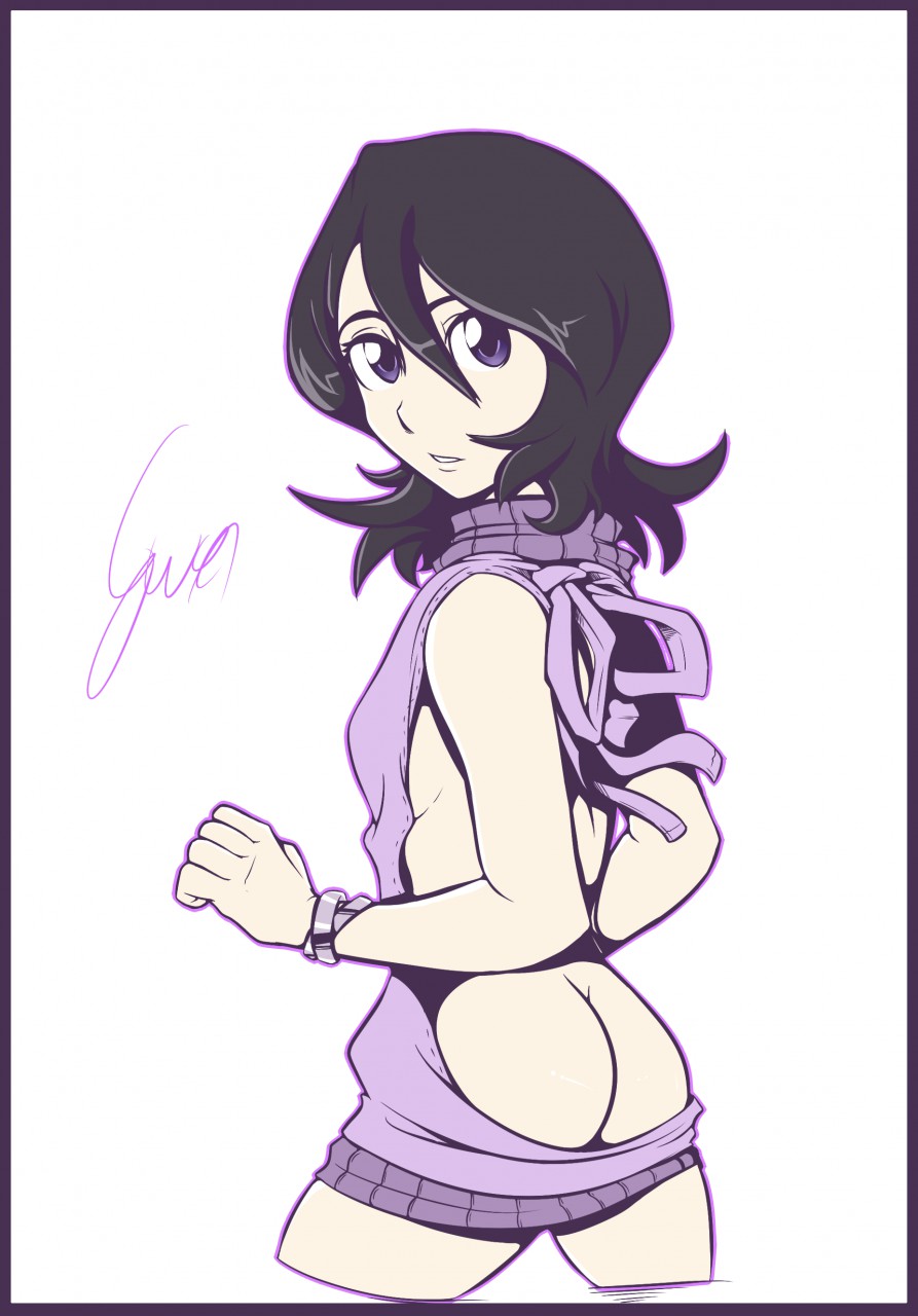 amazinggwen, ass, bleach, female, kuchiki rukia, meme, solo, virgin killer sweater
