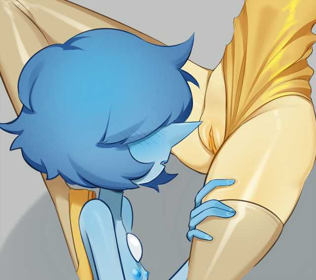 alien, alien girl, alien humanoid, blue hair, blue pearl (steven universe), blue skin, cartoon network, cunnilingus, female, female only, female/female, gem (species), licking pussy, nude, nude female, pussy, steven universe, yellow pearl (steven universe), yellow skin, yuri