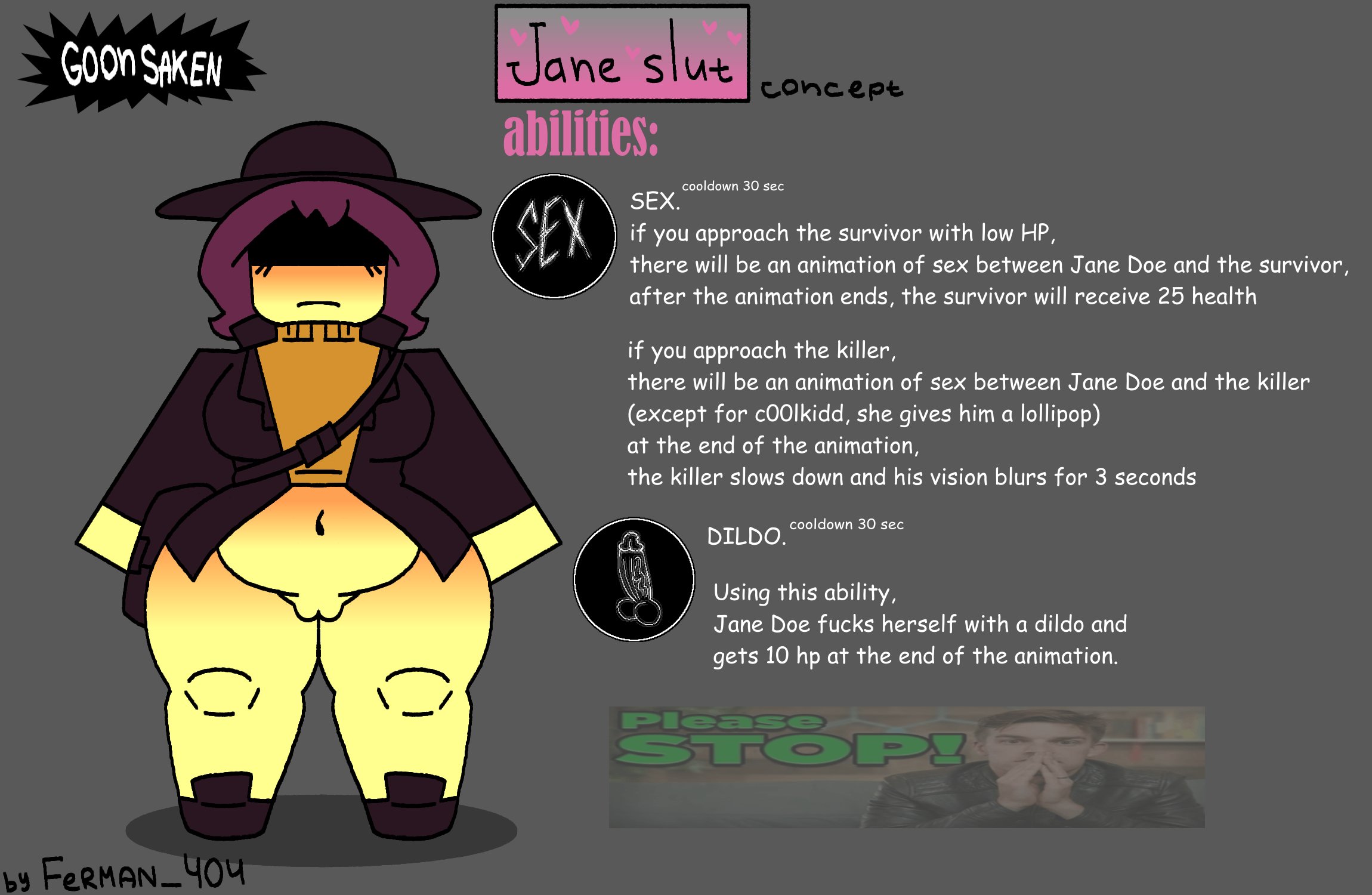 1girl, 1girls, artist name, artist signature, belly, belly button, big thighs, boobs, bottomless, breasts, concept art, dildo, english text, exposed, exposed pussy, female, female only, ferman, forsaken (roblox), funny, gameplay mechanics, half-dressed, heart, hearts, instructions, jane doe (forsaken), jane doe (roblox), knees, naked, naked female, nude female, parody, pussy, roblox, roblox game, robloxian, sex, shoes, shy, shy female, stomach, text, thick thighs, thighs, vagina, video game character, video games, woman, yellow skin
