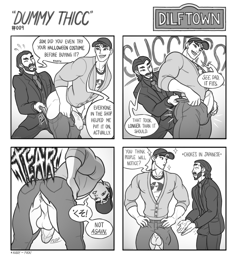 2boys, anus, ass, balls, big hero 6, bulge, character request, comic, disney, english text, erection, father, father and son, flaccid, foreskin, gay, gay male, half-dressed, lowres, male, male only, marvel, monochrome, penis, penis outline, puffy anus, schizoid, tadashi hamada, text, torn clothes, uncircumcised, veiny penis, yaoi