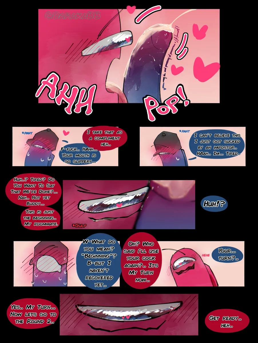 among us, among us blue, among us red, blowjob, cum, cum on tongue, cumshot, penis