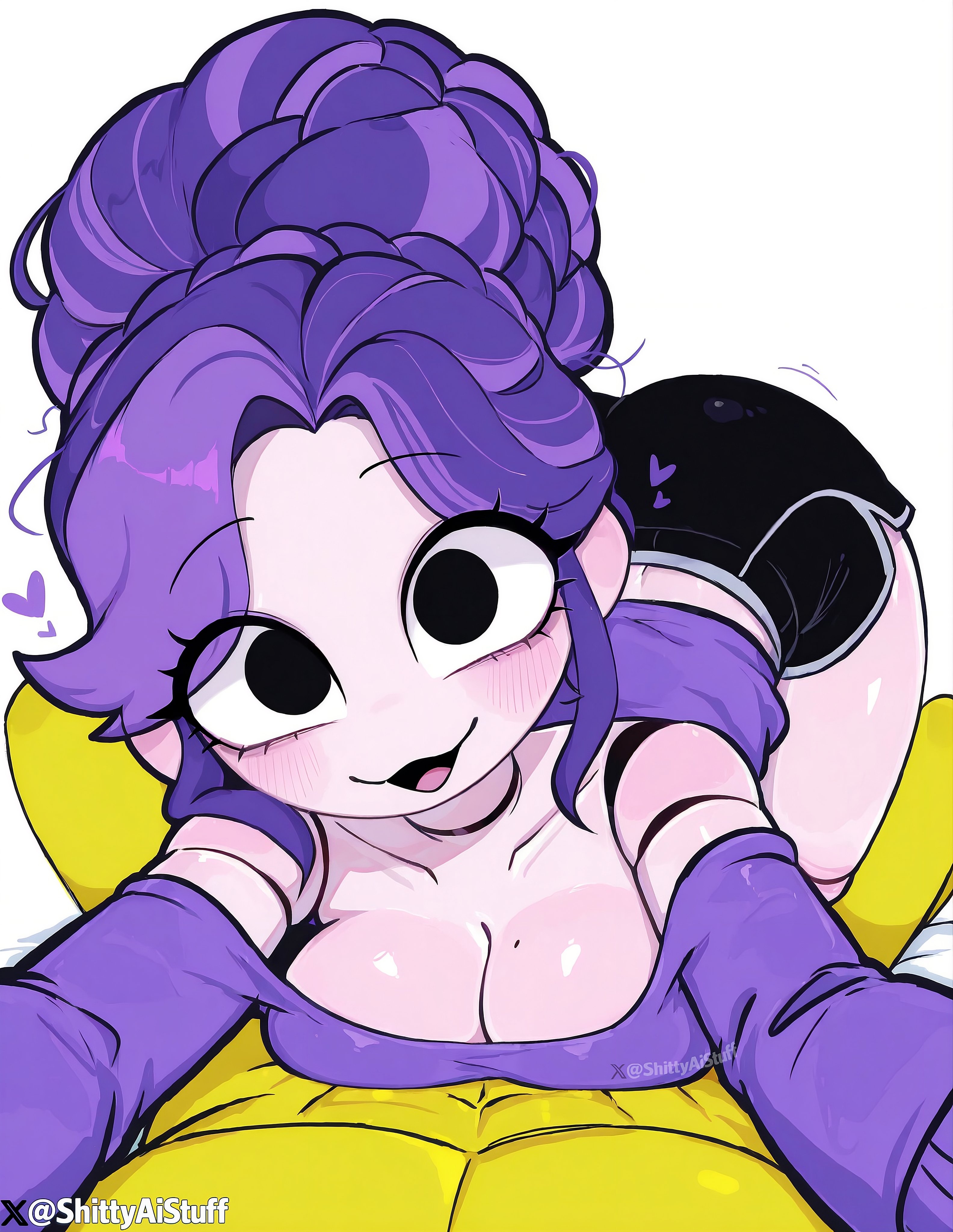 :3d, 1girls, 2026, 2026s, 2d, 2d (artwork), 2d artwork, ai, ai generated, ai-created, alternate ass size, alternate body type, alternate breast size, animate inanimate, ass, bare shoulders, big ass, big breasts, big butt, big thighs, black eyes, blush, blushing, blushing female, braid, braided hair, braided ponytail, braids, breast press, breast squeeze, breasts focus, butcher (poppy playtime), cleavage, cleavage focus, curvy, curvy female, curvy figure, digital art, digital drawing, digital drawing (artwork), digital media, digital media (artwork), digital painting, digital painting (artwork), doll, doll girl, doll joints, dolphin shorts, eyelashes, female, female focus, female on top, full body, fully clothed, fully clothed female, hair, hair bun, hairbun, hearts, hearts around head, hug, humanoid, humanoid female, imminent rape, imminent sex, inanimate animate, large ass, large butt, large thighs, laying on stomach, lily lovebraids, living toy, long hair, long purple hair, mascot horror, mob entertainment, mob games, no bra, noseless, not furry, on top, player (poppy playtime), point of view, ponytail, ponytail (hair), ponytail female, poppy playtime, poppy playtime (chapter 5), pov, protagonist (poppy playtime), purple hair, purple shirt, purple sweater, shittyaistuff, short shorts, shorts, skirt pull, smile, smiling, thick, thick ass, thick butt, thick hips, thick legs, thick thighs, video games, wide hips