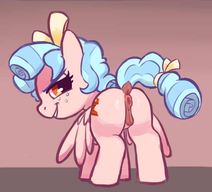 anatomically_correct anatomically_correct_genitalia anatomically_correct_pussy animal_genitalia animal_pussy anus ass blue_hair cozy_glow_(mlp) cub cutie_mark deerie_(artist) dock equid equine equine_anus equine_genitalia equine_pussy female female_only feral feral_only friendship_is_magic genitals grin hasbro horse mammal my_little_pony pegasus pink_body pink_fur pony pussy raised_tail red_eyes tail wings young