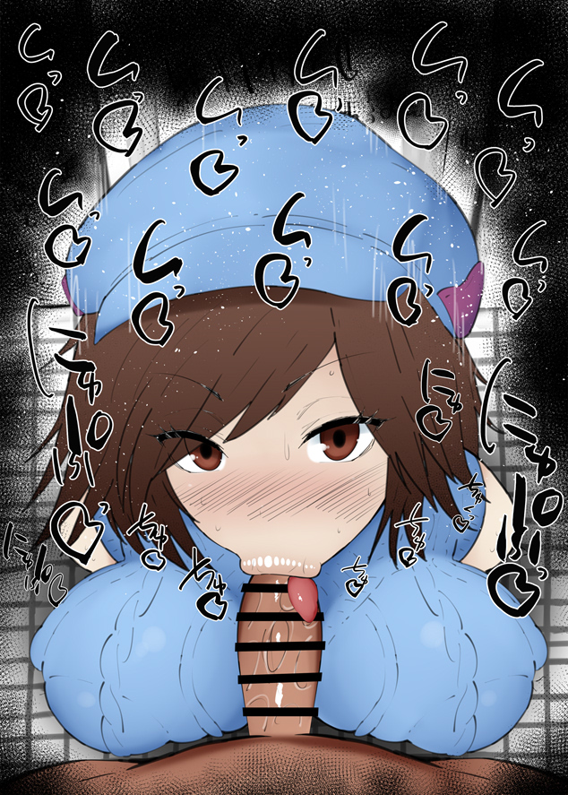 :>=, 1boy, 1girls, bare shoulders, big breasts, big penis, blowjob, blush, breasts, brown eyes, brown hair, censored, color, colored, detailed background, drooling, eyelashes, fellatio, female, hat, heart, human, indoor, inside, kazama asuka, kurotama, looking at viewer, male, male pov, oral, oral sex, partial male, penis, room, saliva, shiny, shiny skin, short hair, sketch, sound effects, squatting, straight, sweat, sweater, tekken, tekken 8, text, tongue, tongue out, vein, veins, veiny, veiny penis, vest, video game, video games