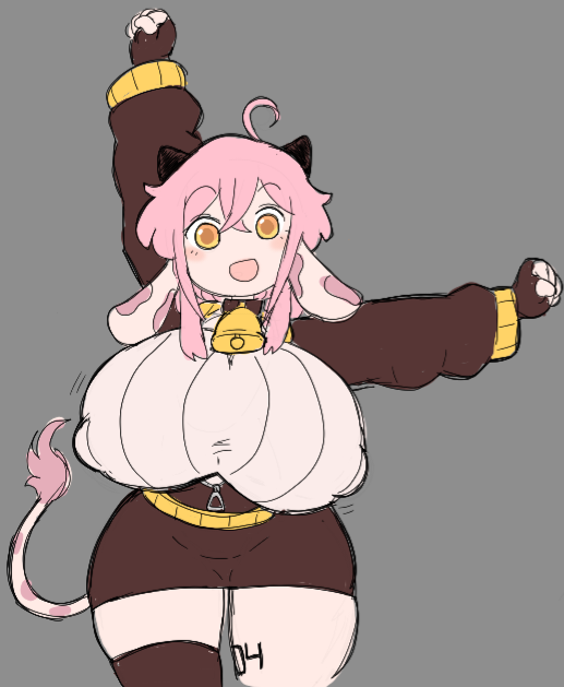 cow_ears cow_tail cowbell gigantic_breasts horns huge_breasts mochikirb nipple_bulge nipples_visible_through_clothing saku_(mochikirb) top_heavy