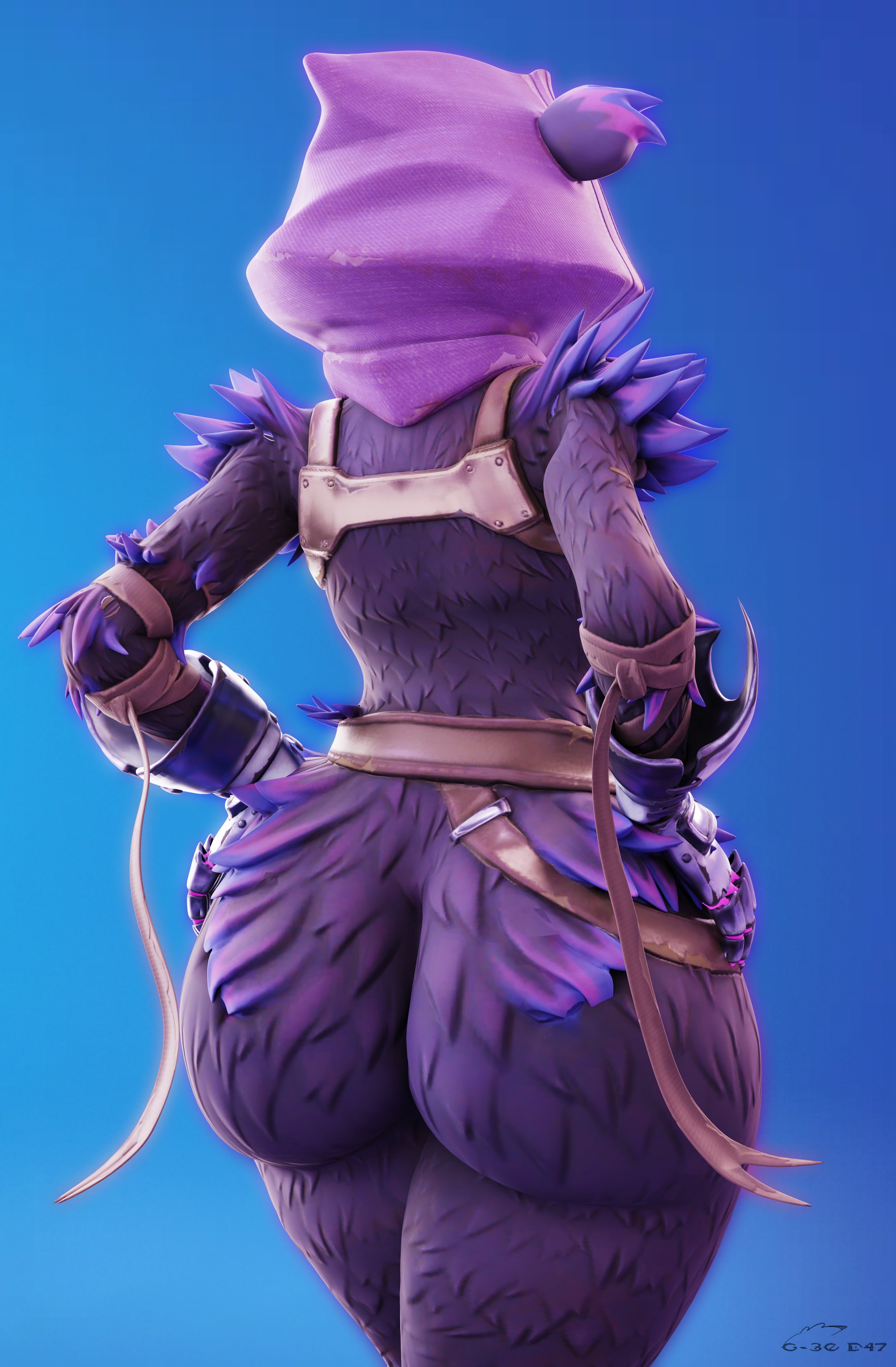3d, 3d (artwork), anthro, ass, ass focus, female, fortnite, fortnite: battle royale, furry, geodat64, raven team leader, tagme
