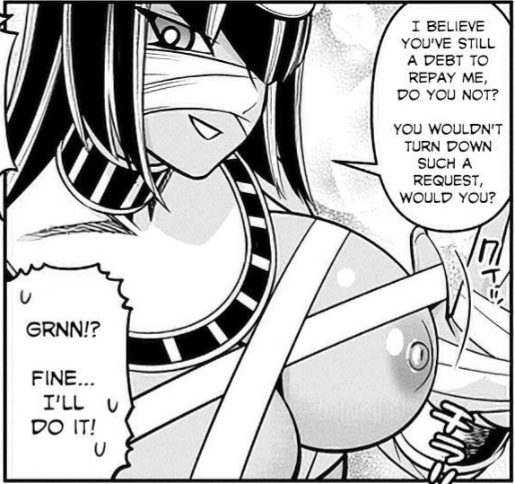 female female_only monster_girl monster_musume_no_iru_nichijou mummy mummy_girl mummy_wrappings nipples okayado sekmeti_(monster_musume) strip_tease tagme tits_out