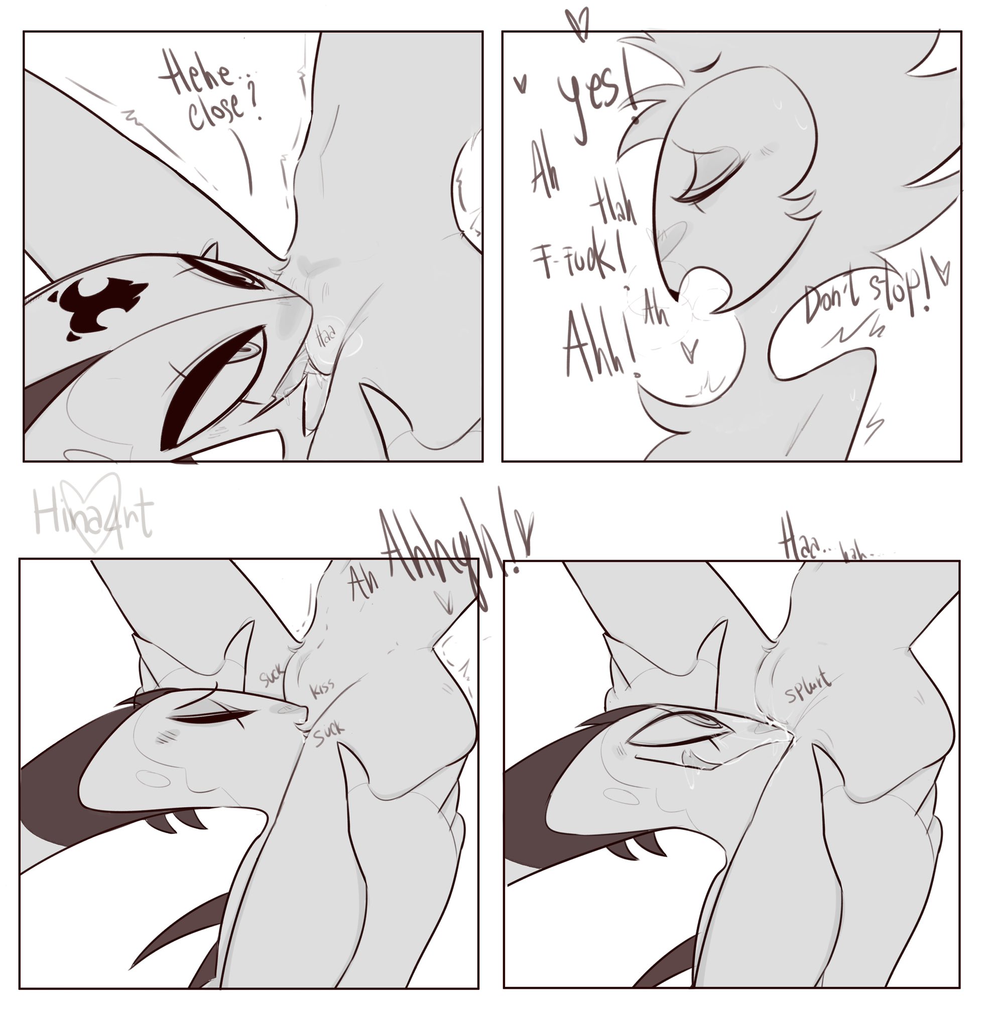 2boys, ass, ass grab, avian, blitzo (helluva boss), cloaca, cloaca juice, cloacalingus, demon, gay, helluva boss, hina4rt, licking, male, male only, male/male, oral, squeezing, stolas (helluva boss), stolitz