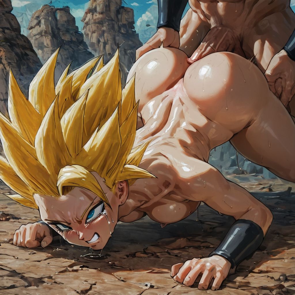 1boy 1boy1girl 1girls ai_generated anal anal_sex anal_training ass_focus athletic athletic_female blonde_hair blue_eyes breasts caulifla child_bearing_hips curled_fingers dragon_ball dragon_ball_super female female_focus gritted_teeth gritting_teeth pained_expression small_breasts sweat sweatdrop sweating t_survivor tears thick_ass thick_thighs tomboy training true_survivor_95745