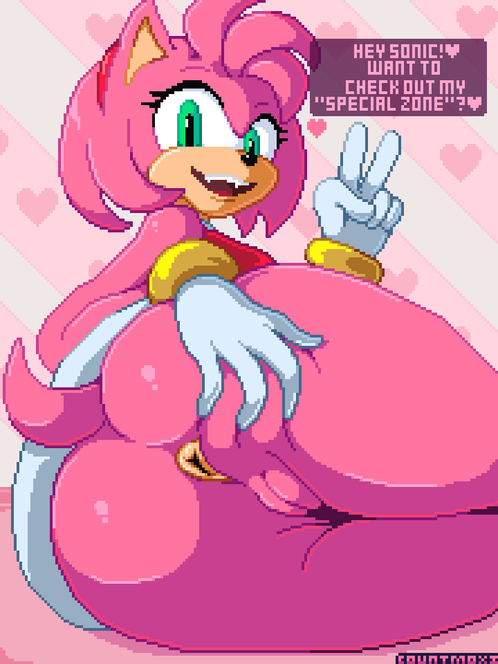 2024 amy_rose anthro anus ass bottomless clothed clothing countmoxi dialogue dress english_text eulipotyphlan female genitals gesture gloves green_eyes hair hand_gesture handwear heart_symbol hedgehog looking_at_viewer looking_back looking_back_at_viewer mammal multicolored_body open_mouth open_smile pink_body pink_hair pixel_(artwork) pixel_art pussy sega simple_background smile smiling_at_viewer solo sonic_(series) sonic_the_hedgehog_(series) tan_body text two_tone_body v_sign