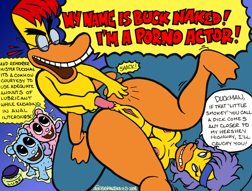 1boy 1girls anthro anus bernice_hufnagel breasts duck duckman english_dialogue english_text eric_duckman female fluffy_(duckman) male male/female penis pussy questionable_consent sister-in-law straight tagme thebigmansini uranus_(duckman)