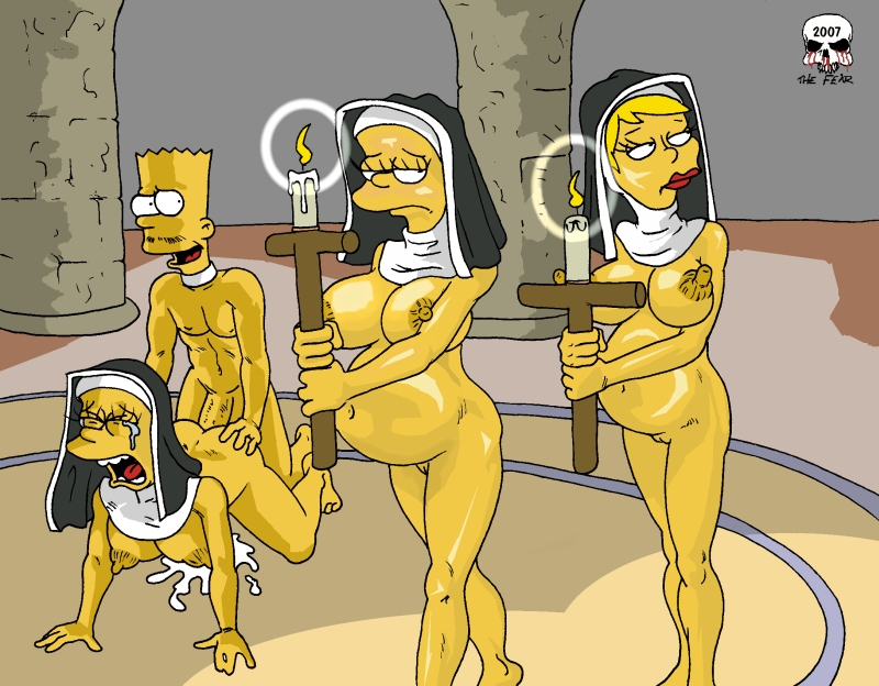 accurate_art_style aged_up areola bart_simpson breasts crying cult cum female harem human impregnation incest lisa_simpson looking_away maggie_simpson male multiple_girls multiple_pregnancies nipples penis pregnant pussy religion rn sex_slave straight the_fear the_simpsons yellow_body yellow_skin