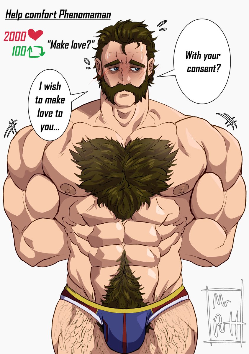 bara, beard, briefs, chest hair, daddy, dilf, dispatch (game), hairy, hairy armpits, hairy chest, hairy male, male, male only, moustache, mrputt, muscular, muscular male, phenomaman, solo, standing, strip game, yaoi