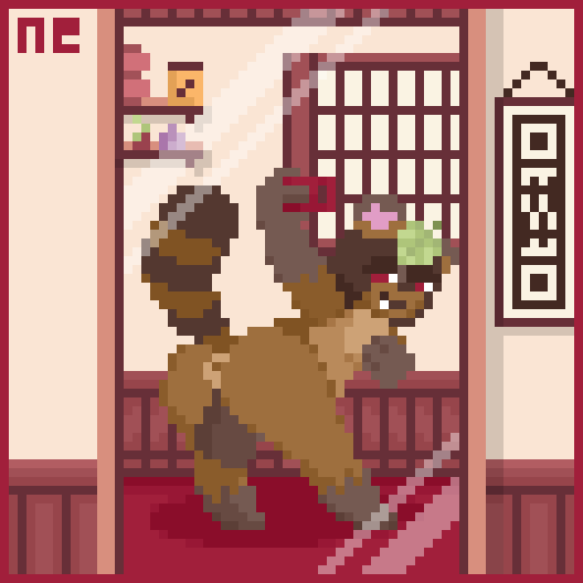 1futa anus ass bent_over brown_fur brown_hair dickgirl furry futanari hard_pixels huge_balls inside intersex leaf_on_head mirror_selfie nihiloevie nude original_character phone pixel_art presenting presenting_anus presenting_hindquarters red_eyes selfie showing_off solo_futa standing tail tanuki tomiko_(nihiloevie)