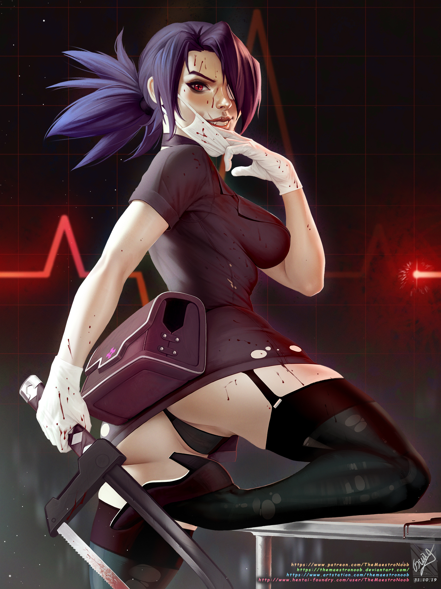 1girls, ass, breasts, cameltoe, female, female only, high heels, looking at viewer, looking back, panties, pussy, skullgirls, solo, themaestronoob, valentine (skullgirls)