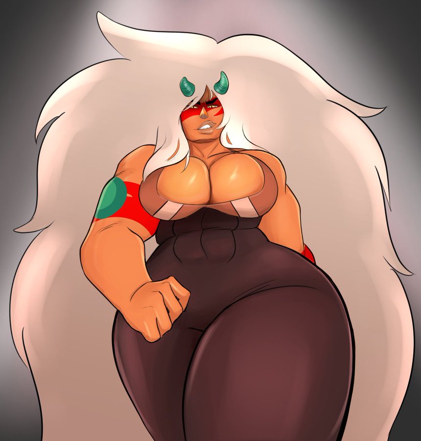 1girls, abs, breasts, clothed, female, female only, jasper (steven universe), large breasts, softnotion, solo, steven universe, tall, thick thighs, wide hips