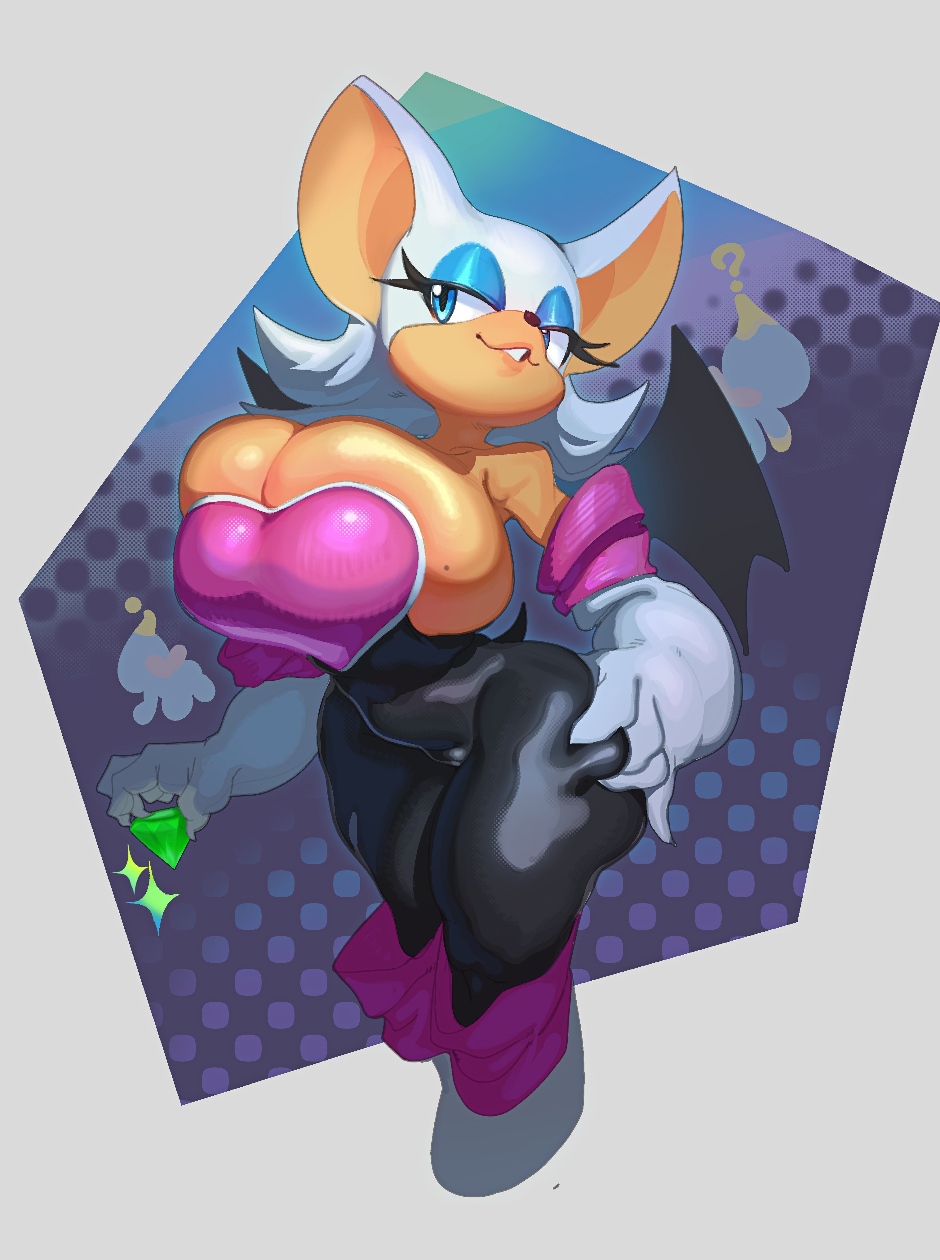 ?, 1girls, 2020s, 2026, 2026s, alternate breast size, alternate breast size (larger), anthro, big breasts, chao (sonic), cleavage, curvaceous, curvaceous female, curvaceous figure, curvy, curvy female, curvy figure, doodle, first porn of artist, grabbing own thigh, huge breasts, jpg, lys (artist), rouge the bat, seductive, seductive look, seductive smile, shiny body, shiny breasts, shiny clothes, shiny fur, solo, solo female, solo focus, sonic (series), sonic the hedgehog (series), thighs, twitter link, voluptuous, voluptuous anthro, voluptuous body, voluptuous female, white skin