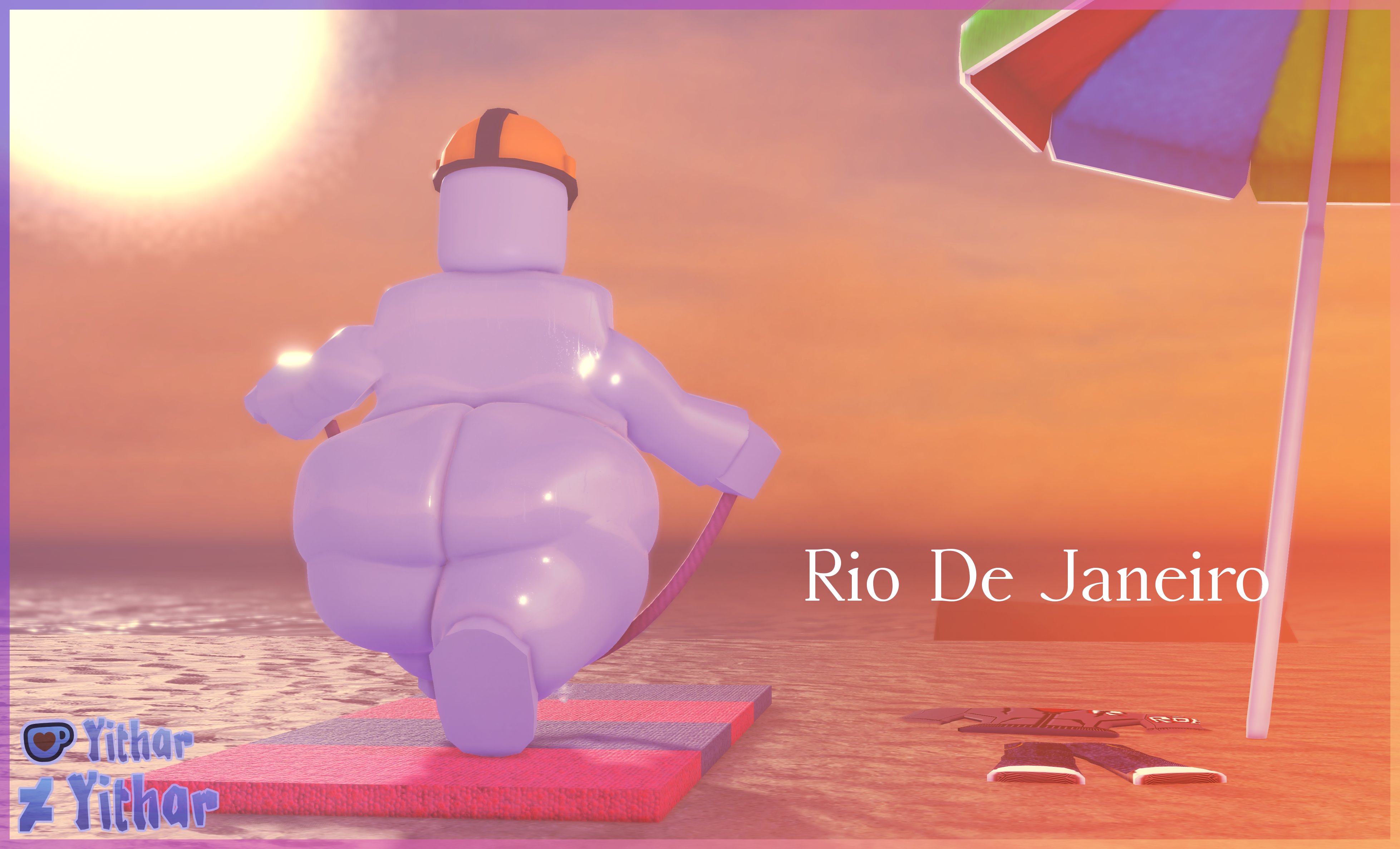 1boy, 3d, beach, big ass, builderman, jump rope, meme, nude, outdoors, roblox, roblox avatar, robloxian, shitpost, tagme, yithar