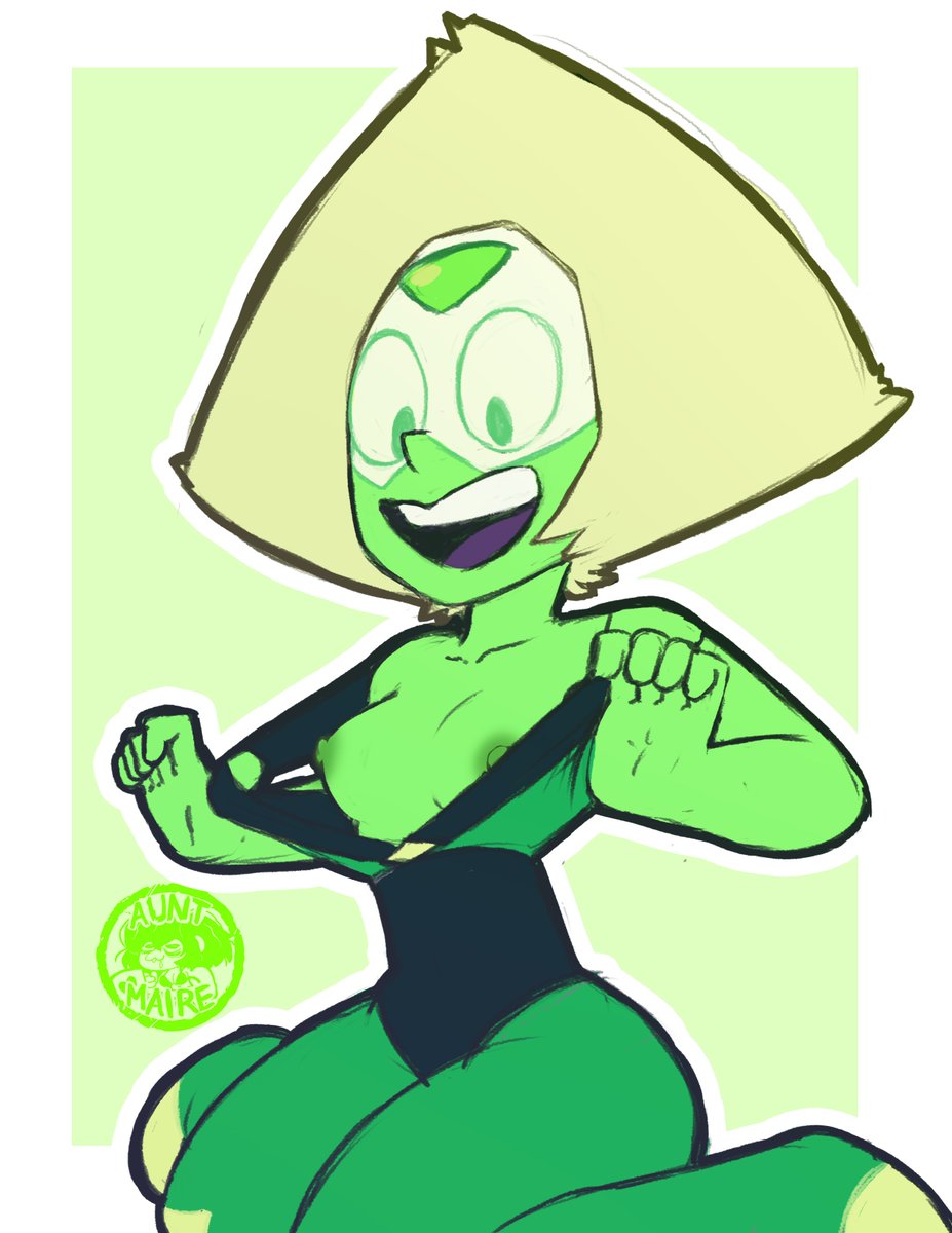 1girls, breasts, exposed breasts, female, female only, inkershike, lifting clothing, peridot (steven universe), solo, steven universe, undressing
