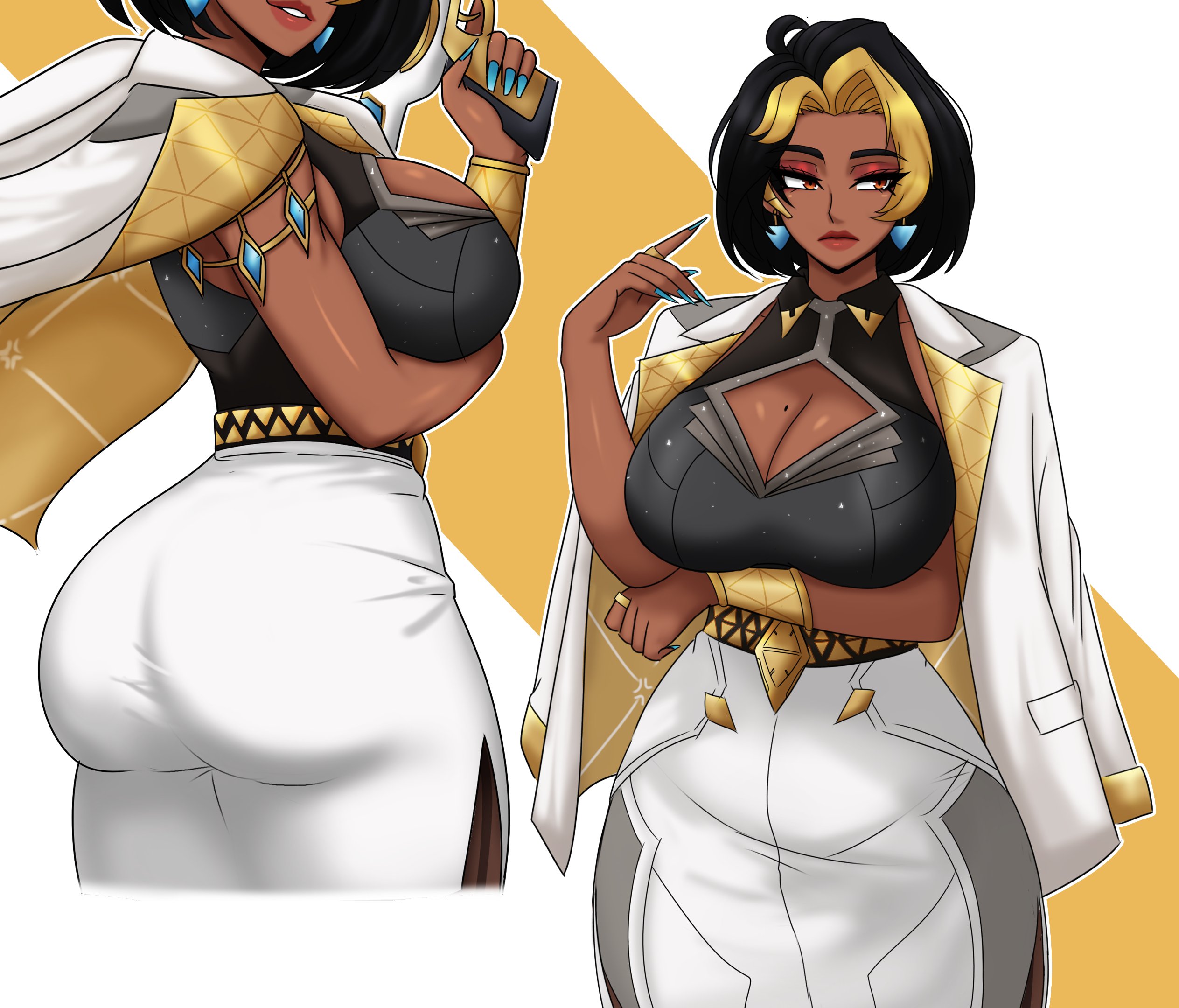 1girls, 2020s, 2026, 2026s, ass, back, back view, big ass, big butt, blizzard entertainment, bravebengal, bubble ass, bubble butt, dark hair, dark skin, dark-skinned female, digital drawing (artwork), digital media (artwork), domina, dumptruck ass, dumptruck butt, female, female focus, female only, full lips, hourglass figure, huge breasts, human, human female, jpg, large breasts, mature female, multiple poses, overwatch, overwatch 2, rich, rich female, round ass, round butt, slim waist, solo, solo female, thick thighs, tiger toa, twitter link, wide hips, yellow highlights