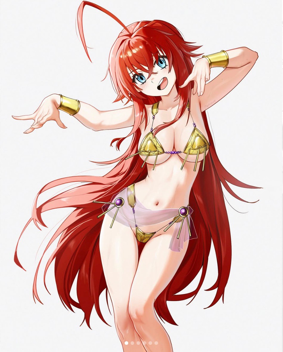 2010s 2d 2d_(artwork) 2d_artwork ahoge anime anime_girl anime_style animegirl animemangagirl animestyle artist_request bare_arms bare_legs bare_midriff bare_shoulders bare_thighs barefoot beads belly_button belly_dancer belly_dancer_outfit bikini bikini_bottom bikini_top blue_eyes bra bracelets brooch cleavage curvy curvy_body curvy_female curvy_figure curvy_hips curvy_thighs dancer dancer_class dancer_girl dancer_outfit dancing egyptian_clothes egyptian_clothing gold_(metal) gold_bikini gold_bikini_bottom gold_bikini_top gold_bra gold_bracelets gold_jewelry gold_thong golden_bikini golden_bikini_bottom golden_bikini_top golden_bra golden_bracelets golden_thong harem_girl harem_jewelry harem_outfit high_school_dxd highschooldxd hourglass_figure hourglass_figured_female inner_sideboob light-skinned_female light_skin long_hair medium_boobs medium_breasts midriff navel open_mouth outer_sideboob overboob purple_brooch red_hair rias_gremory rias_gremory_(belly_dancer) see-through see-through_silk sideboob silk slave slave_bikini slavegirl teeth thick_thighs thong thong_bikini thong_panties thong_straps tongue underboob