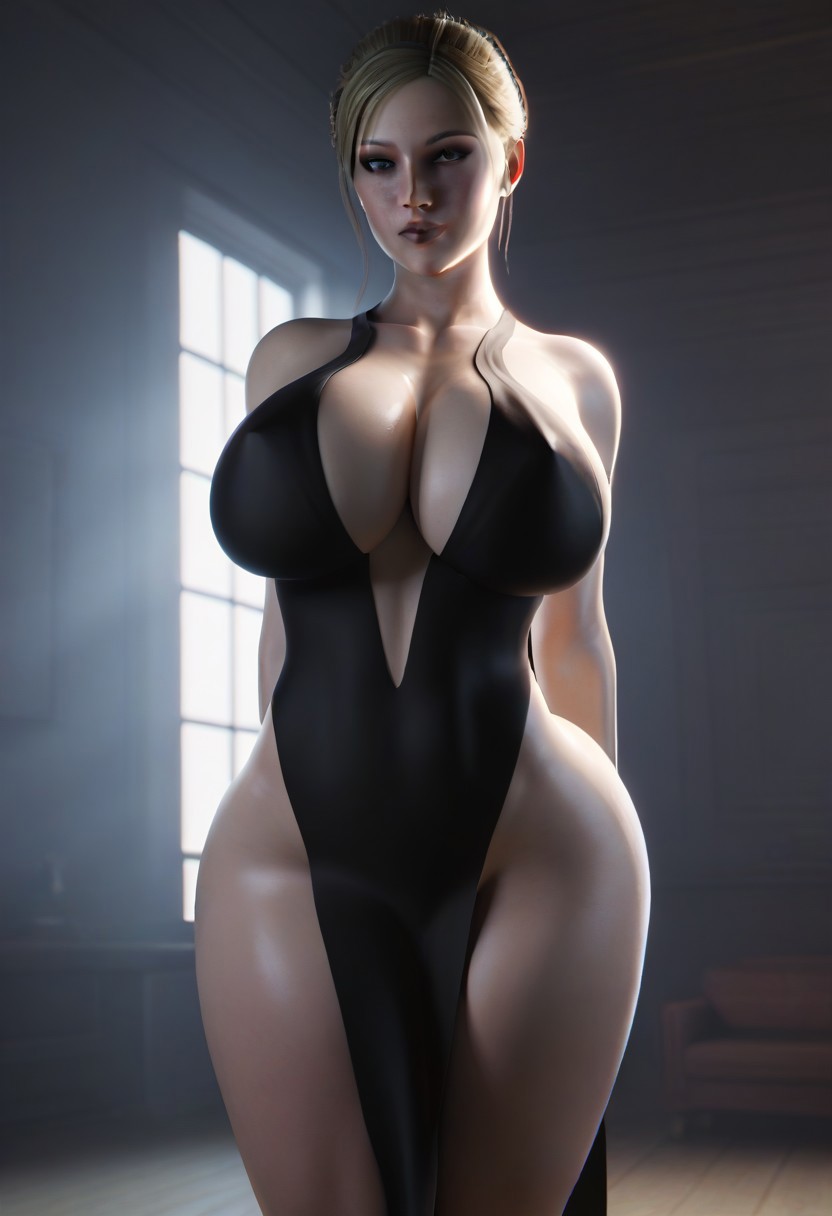 3d anon big_breasts blender_(artwork) blonde_hairg curvy_figure hourglass_figure sexy sslic3d