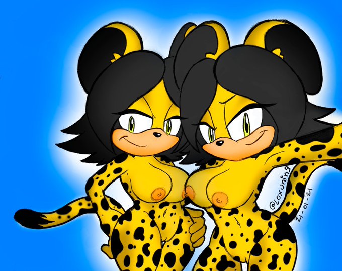 cheetah clone clonecest completely_nude completely_nude_female iris_the_cheetah sonic_(series) sonic_oc