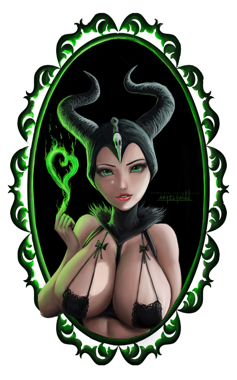 1girls, big breasts, bra, breasts, busty, disney, disney villains, female, female only, lipstick, maleficent, maleficent (film), milf, skimpy, sleeping beauty (1959 film), solo, witch