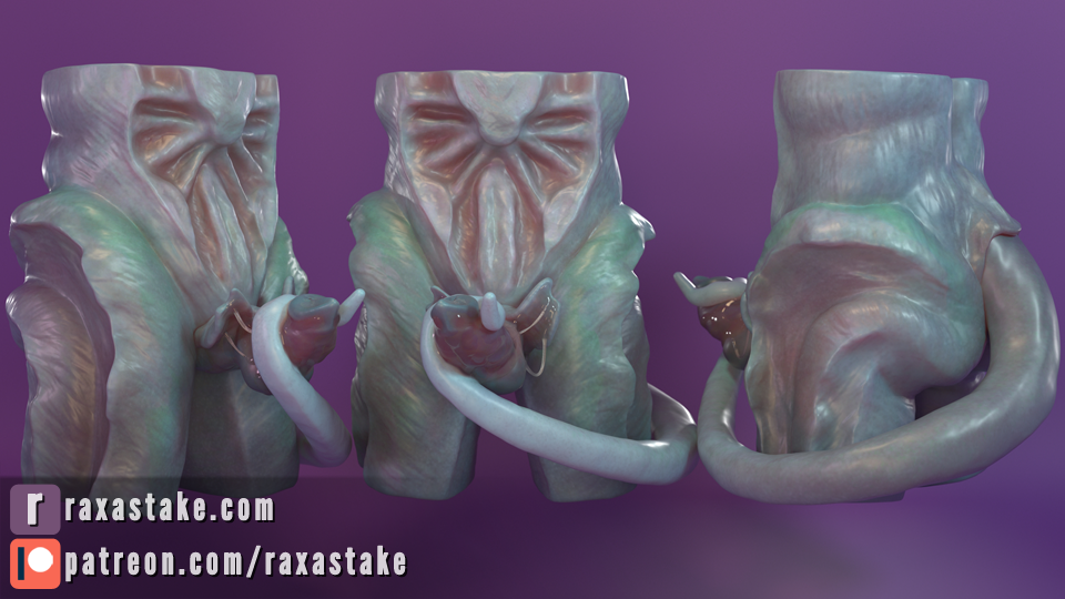 16:9 3d alien bodily_fluids disembodied_penis erection genital_fluids male male_only penis raxastake simple_background unusual_penis