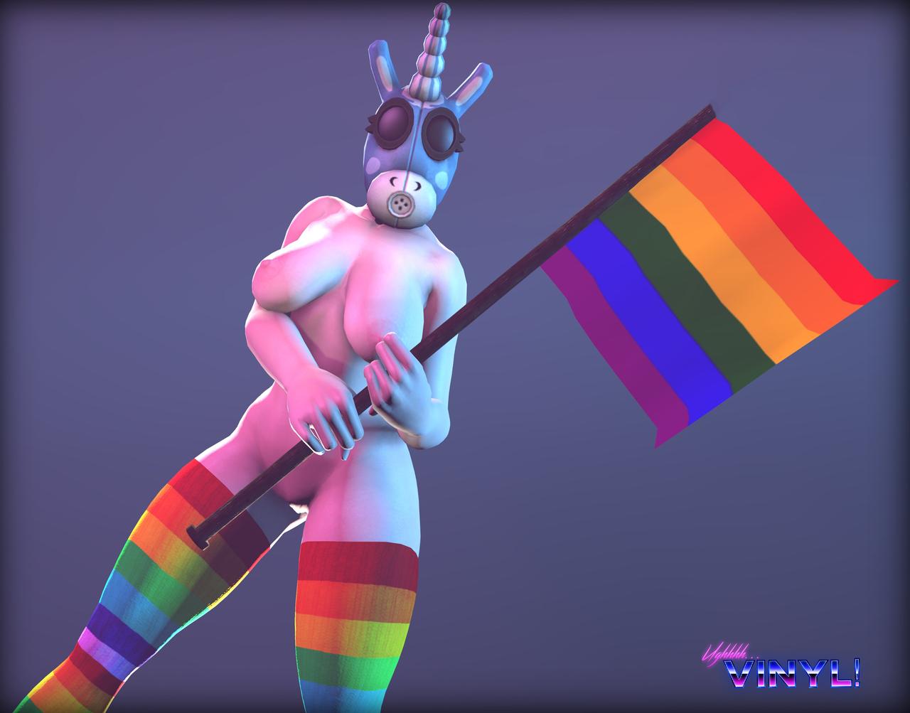 1girls 3d breasts female fempyro highres lgbt_pride pyro rainbow_flag rainbow_legwear solo team_fortress_2 thighhighs ughhh..._vinyl! valve