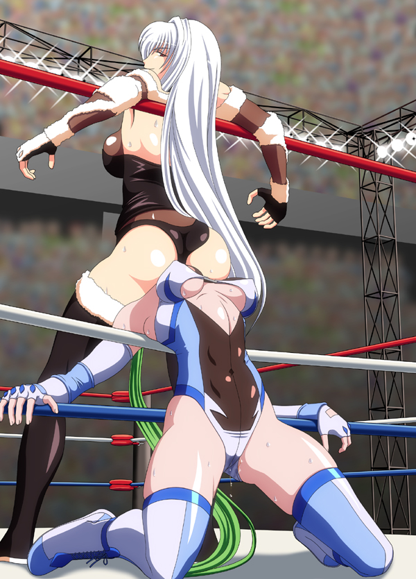 2girls ass ass_focus big_ass big_breasts box boxing catfight defeated defeated_heroine facesitting fat_ass fat_butt female female_focus female_only femdom femsub freia_kagami green_hair incontinence large_boobs large_breasts lesbian multiple_girls only_female peeing peeing_self ryona sakurai_chisato stinkface sweat sweatdrop sweater thick_thighs tight_clothing white_hair wrestle_angels wrestle_angels_survivor wrestle_angels_survivor_2 wrestling wrestling_femdom wrestling_ring yuri