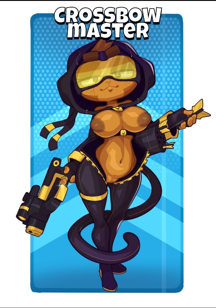 bloons_tower_defense dart_monkey exposed_pussy large_breasts latex monkey monkey_girl primate smug tagme