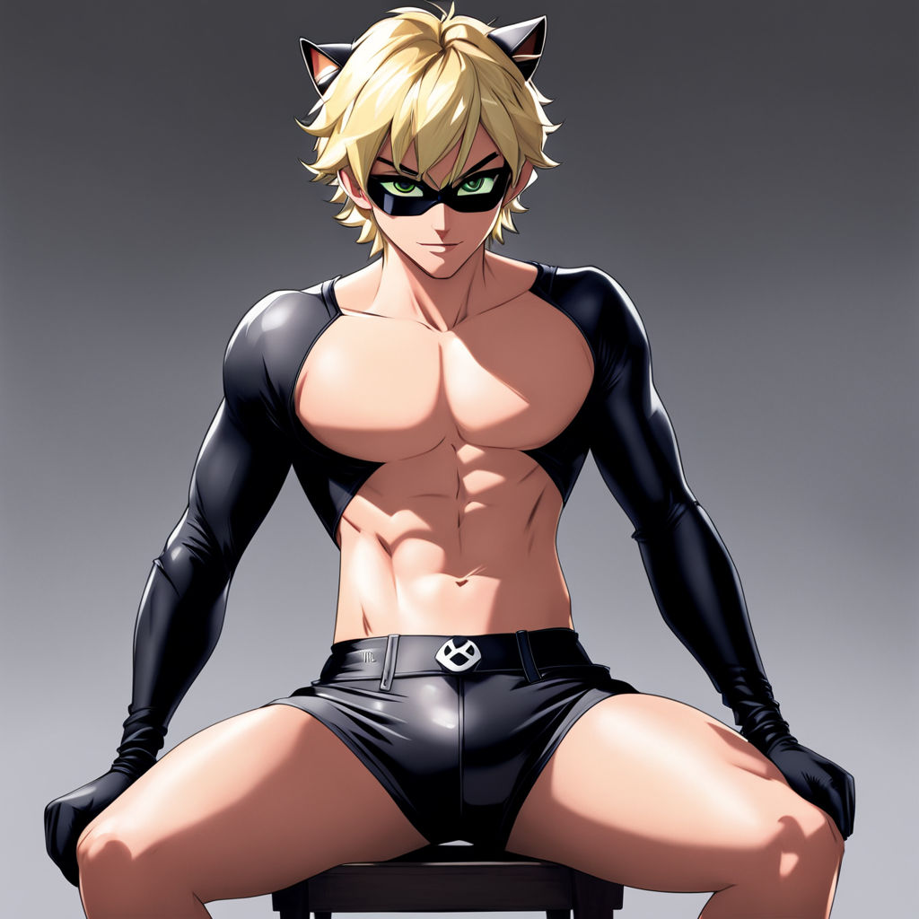 adrien_agreste ai_generated cat_noir chat_noir eye_mask male male_only miraculous_ladybug solo