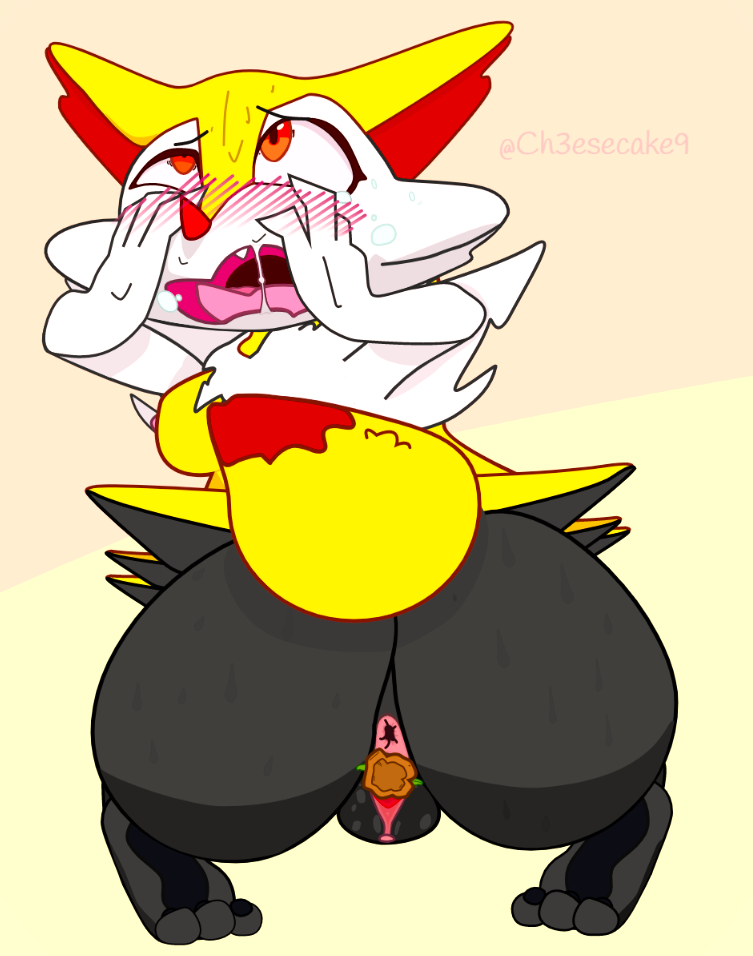 ass asshole big_ass big_butt black_legwear blush blush_lines braix braixen cartoony ch3esecake9 crying crying_with_eyes_open cum_face eyes_rolling_back feet female female_only fox fox_ears fox_girl fox_tail furry furry_female open_mouth orgasm orgasm_face paws pink_anus pink_background pink_nipples pokemon pokemon_(species) pokemon_xy pokemon_xy_(anime) pussy red_ears red_eyes red_nose saliva sharp_teeth sitting stick tagme tail tongue white_fur yellow_background yellow_fur