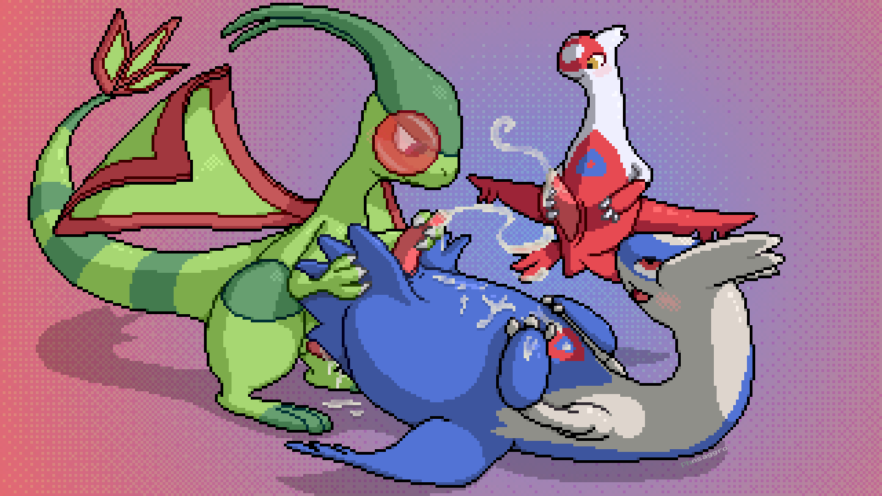 3_fingers 3boys anal anal_sex ass belly big_ass big_belly blue_fur blush bodily_fluids chubby claws cum cum_on_self cumshot digital_media_(artwork) ejaculation erection feet feral feral_on_feral flat_chest flygon from_behind_position gay genital_fluids green_skin half-closed_eyes handjob holding_penis large_ass larger_male latias latios legendary_duo legendary_pokémon long_neck lying male masturbation messy nintendo no_nipples nude on_back open_mouth orgasm orgy penetration penile_masturbation penis phosaggro pixel_art pokemon pokemon_(species) pokemon_rse precum purple_background purple_eyes red_eyes red_fur red_skin rule_63 sex shadow size_difference smaller_male smile standing tail tapering_penis video_games voyeur wheelbarrow_position white_fur wings yaoi yellow_eyes