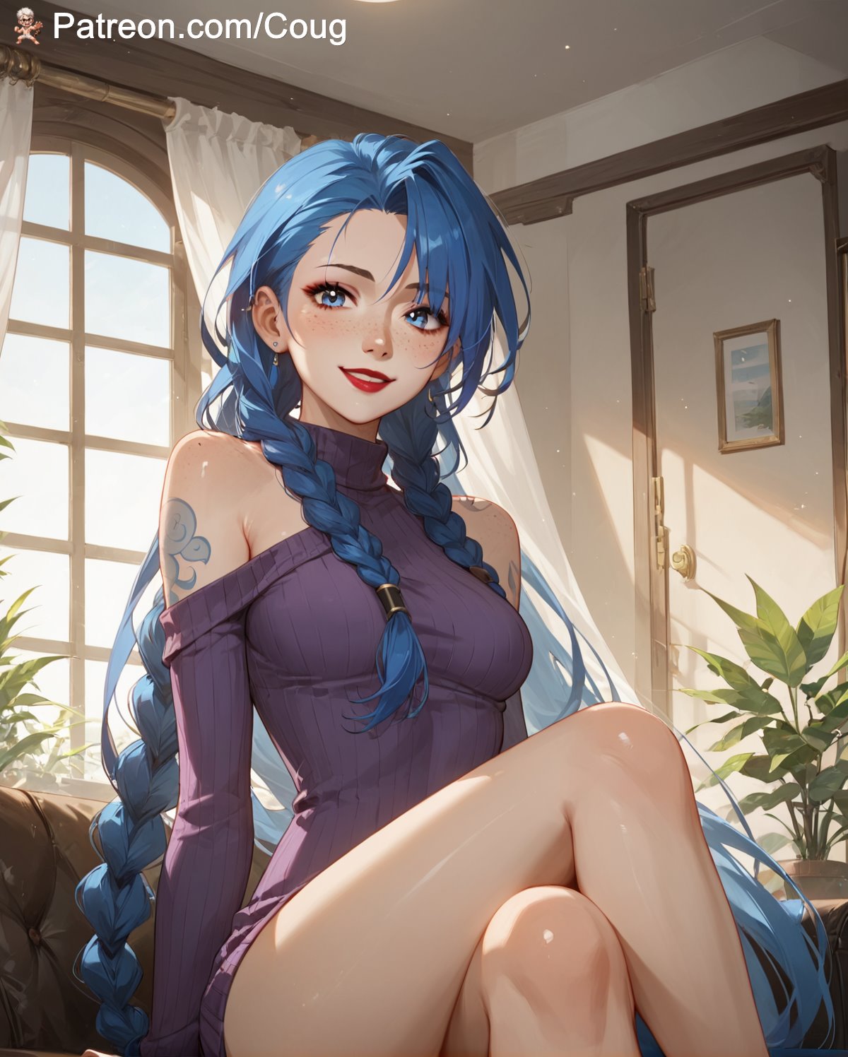 1girls ai_generated cougwe jinx_(league_of_legends) league_of_legends stable_diffusion