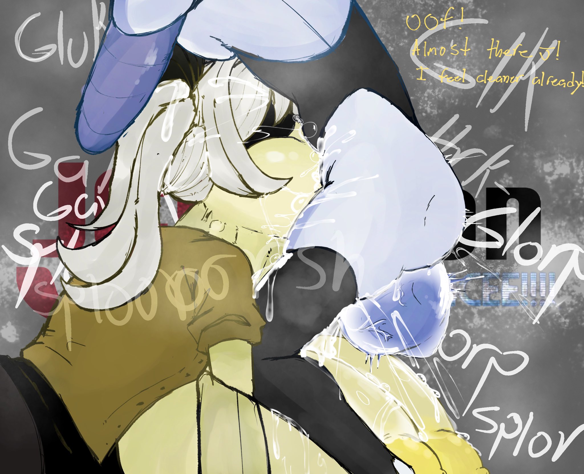 1futa, 1girls, balls, balls clench, bent penis, big breasts, breasts, cant hold it, cheek bulge, cock inside, couldn't breathe, couldn't hold it, cum, cum in mouth, cumflated belly, cumflation, cumming, cyn (murder drones), dick inside, female, foreskin, futa on female, futanari, giant breasts, huge breasts, hyper balls, hyper breasts, hyper futa, hyper penis, intersex, irrumatio, j (murder drones), larger female, murder drones, penis, rape, size difference, small but hung, small dom big sub, smaller futa, stomach deformation, stomach penetration, swallowing, swallowing cum, swallowing penis while deepthroat, testicles, testicles clench, throat bulge, u nkno3ngrounds, uncircumcised, unconscious, unconscious female