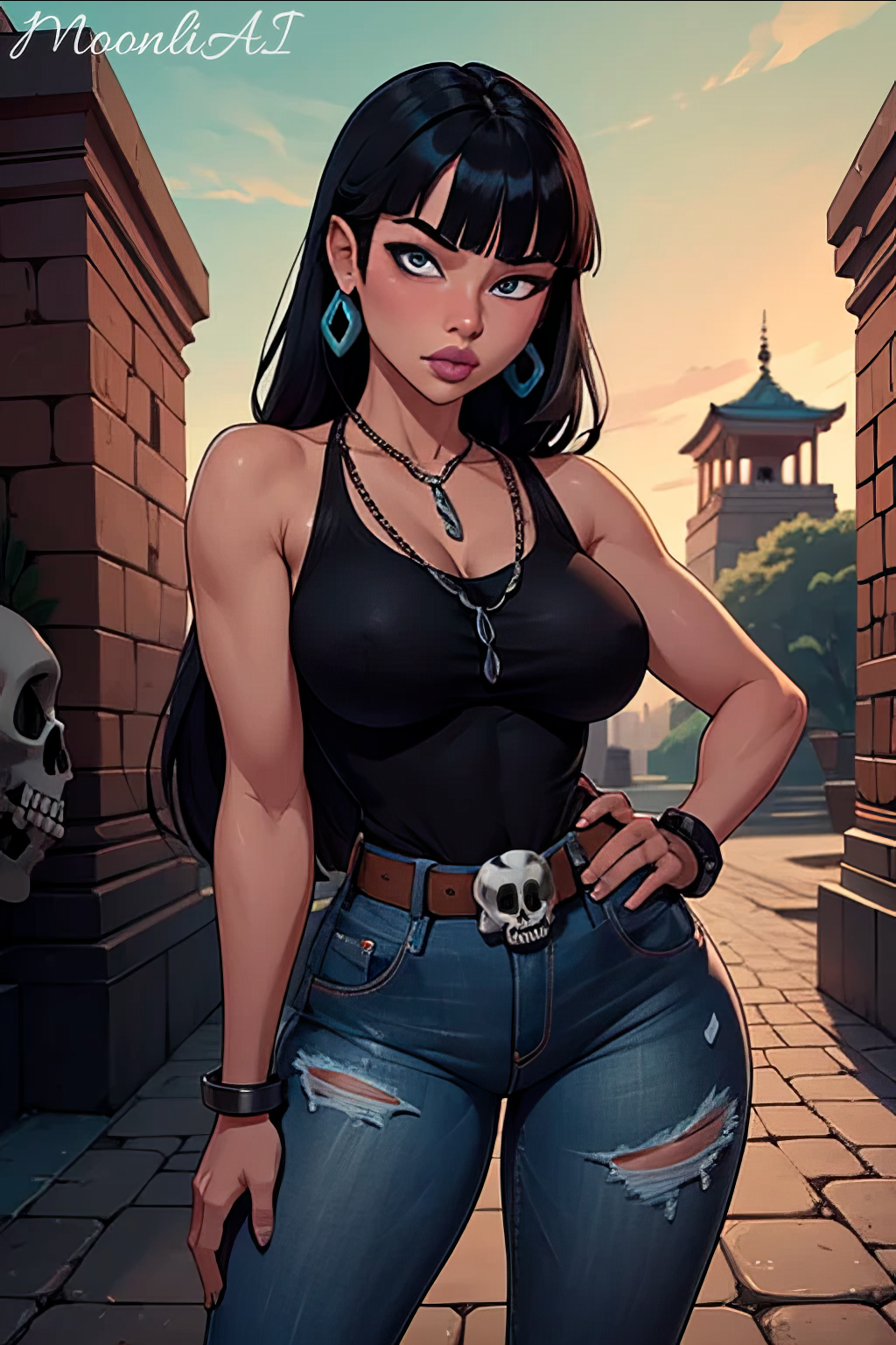 1girls ai_generated athletic breasts chel chel_(the_road_to_el_dorado) curvaceous_body female_focus hips makeup moonliai partially_clothed petite seductive the_road_to_el_dorado