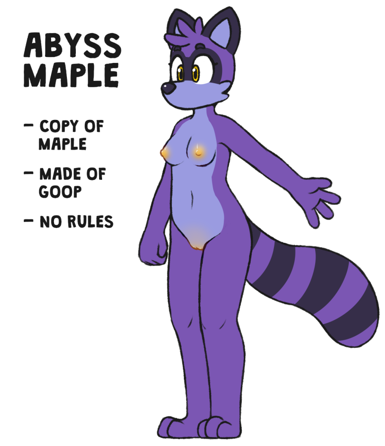 2019 abyss_maple anthro breasts domestic_ferret female fur mammal maple_(maypul_syrup) maypul_syrup model_sheet mouthless mustela mustelid musteline nipples nude pussy solo