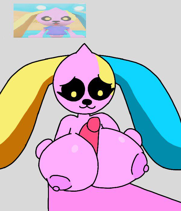 big_breasts big_nipples kitty_kart_64 pink_skin rabbit