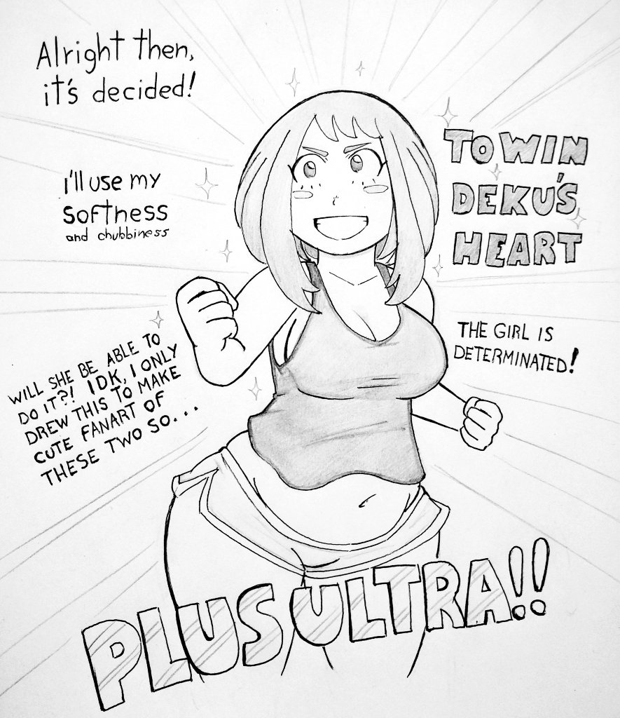 big_ass big_butt black_and_white chubby chubby_female comic deku izuku_midoriya midoriya_inko my_hero_academia ochako_uraraka ronic_lagann text_bubble uraraka_ochako