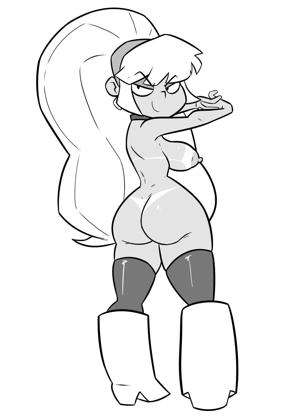 1girls, ass, big ass, big thighs, boots, breasts, disney, disney channel, disney xd, earring, erect nipples, female, gravity falls, headband, huge ass, human, large ass, large thighs, long hair, looking at viewer, monochrome, naked footwear, nipples, nude, nude female, pacifica northwest, perky breasts, pointy breasts, small breasts, smirk, straight hair, tanline, terrible the drawfag, thick thighs, thighhighs, thighs