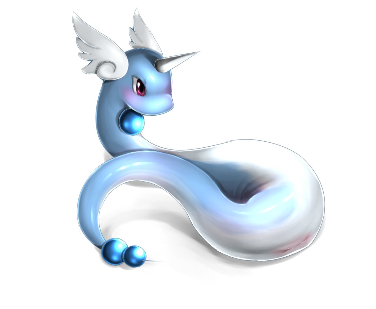 2016 alternate_version_at_source blue_body blue_scales blush dragonair feathered_wings feathers female feral head_wings horn lying minami_juuji nintendo nude pink_eyes pokémon_(species) pokemon pussy reptile scales scalie serpentine simple_background snake solo video_games white_background white_body white_scales wings