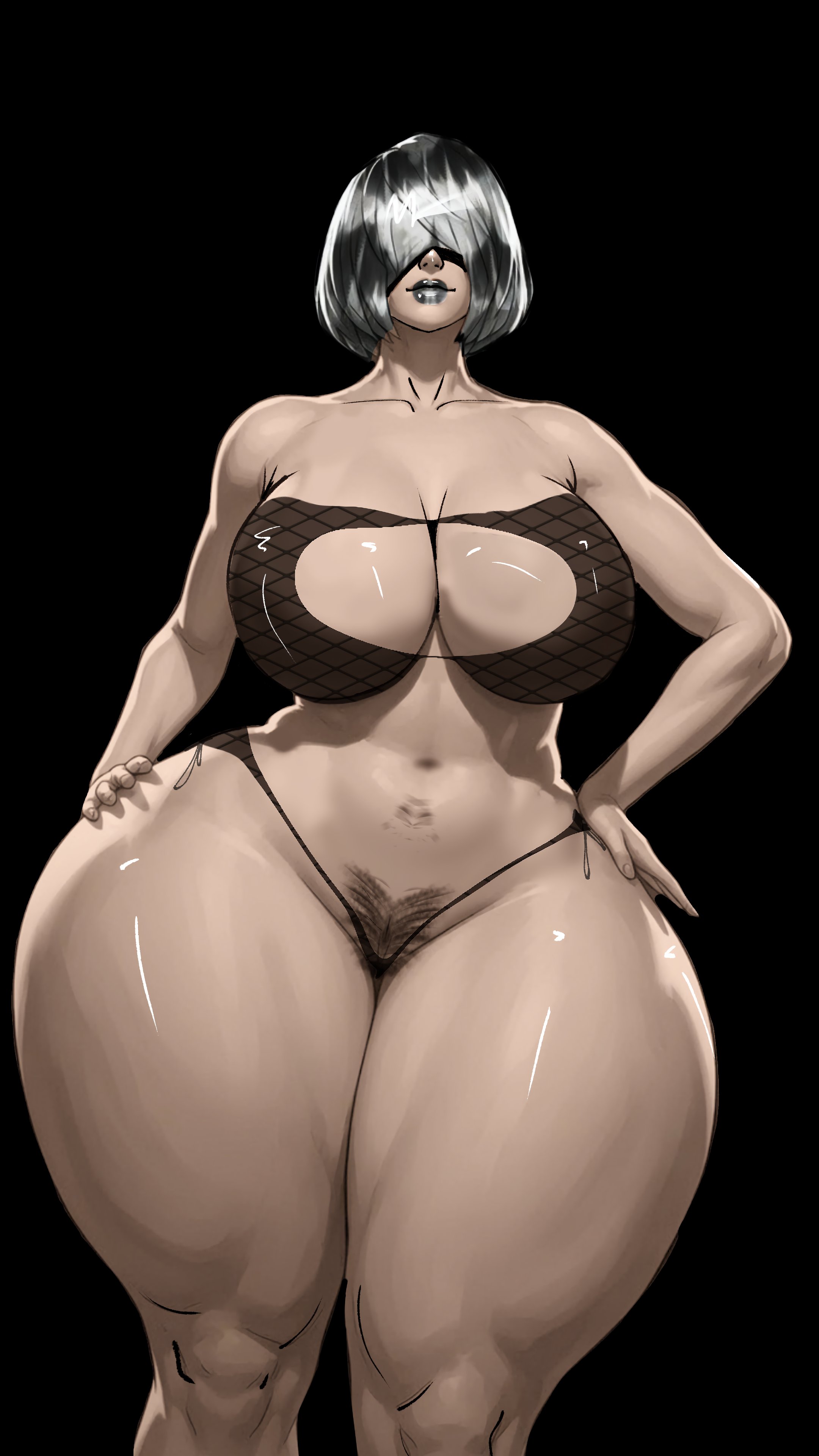 1girls, abs, big breasts, big thighs, boob window, breasts, busty, cleavage, curvy, curvy figure, female, female only, hair over eyes, hairy pussy, hips wider than shoulders, huge breasts, huge thighs, large breasts, massive breasts, muscular, muscular female, muscular thighs, nier: automata, noirfantasy3d, plump thighs, pubic hair, robot, robot girl, thick, thick thighs, thighs, thunder thighs, voluptuous, voluptuous female, yorha 2b
