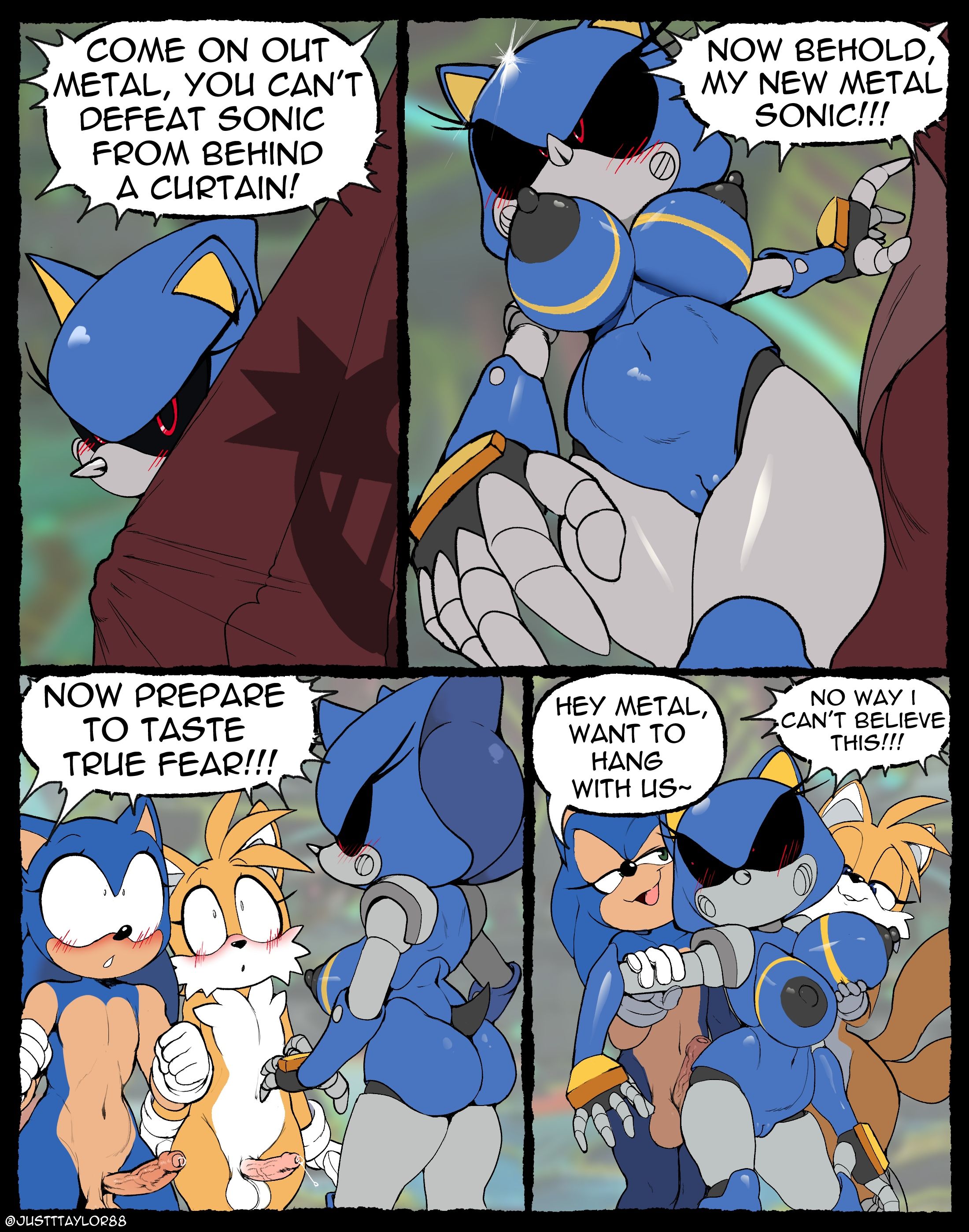 1girls, 2boys, ass, balls, breasts, female, justtaylor, male, metal sonic, metal sonique, penis, sega, senftember, senftember (2026), sonic (series), sonic the hedgehog, sonic the hedgehog (series), tagme, tails the fox