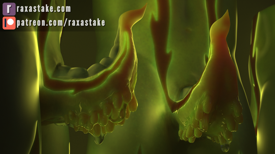 16:9 3d bodily_fluids disembodied_penis erection genital_fluids glowing humanoid male male_only penis raxastake simple_background unusual_penis