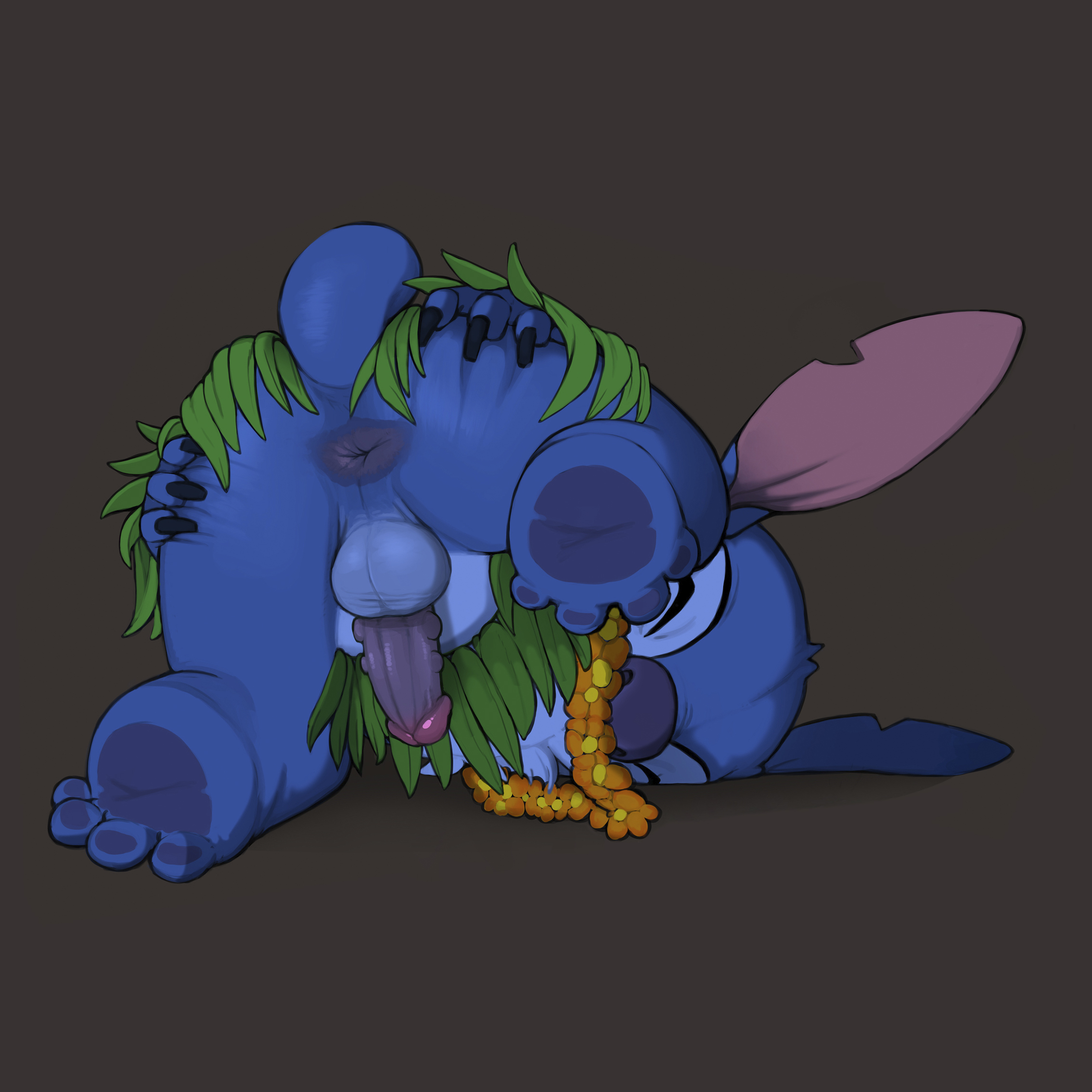 anus, ass, balls, disney, experiment (species), gay, lilo and stitch, male, male only, narse, no humans, penis, presenting, presenting hindquarters, solo, stitch