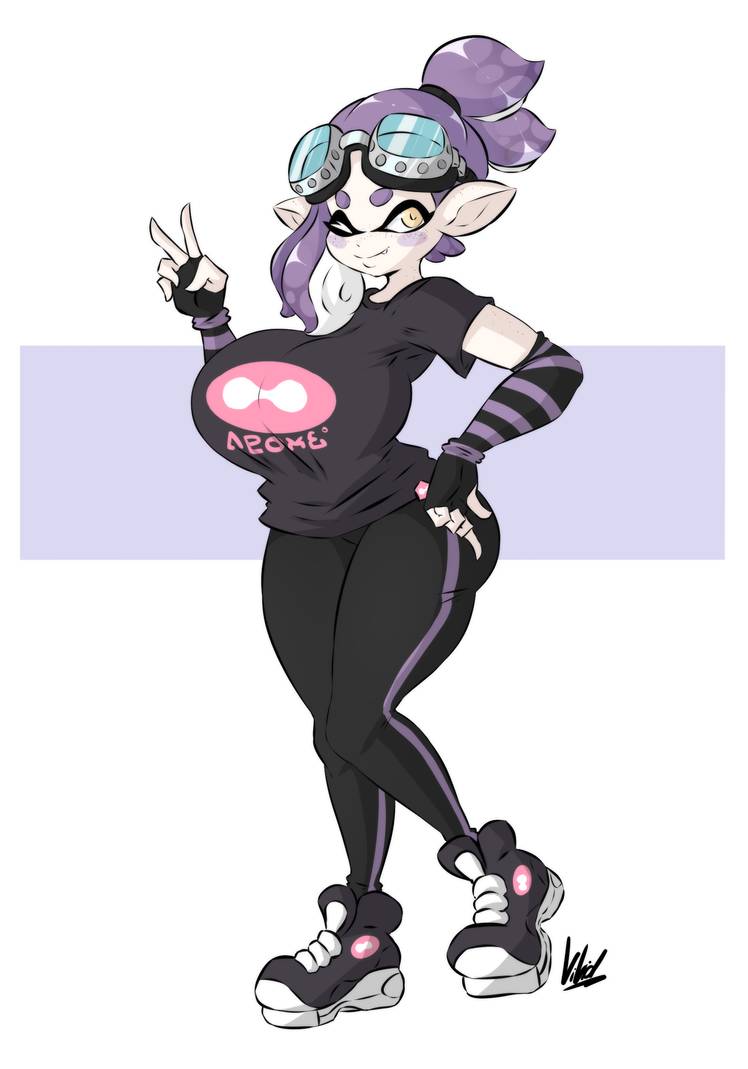 1girls, ass, big ass, big breasts, breasts, busty, clothed, clothing, curvy, dullvivid, female, female only, huge ass, huge breasts, inkling, inkling girl, large ass, large breasts, nintendo, solo, splatoon, thick hips, thick thighs, voluptuous, wide hips, wide thighs